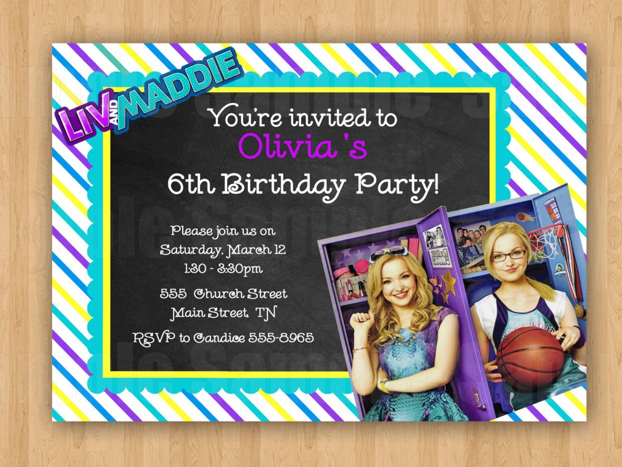 Liv And Maddie Birthday Invitations 2