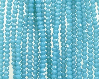 3.5x2.5mm Faceted Pacific Opal Chinese Crystal Rondelle Beads 7 Inch Strand (35CCS9)