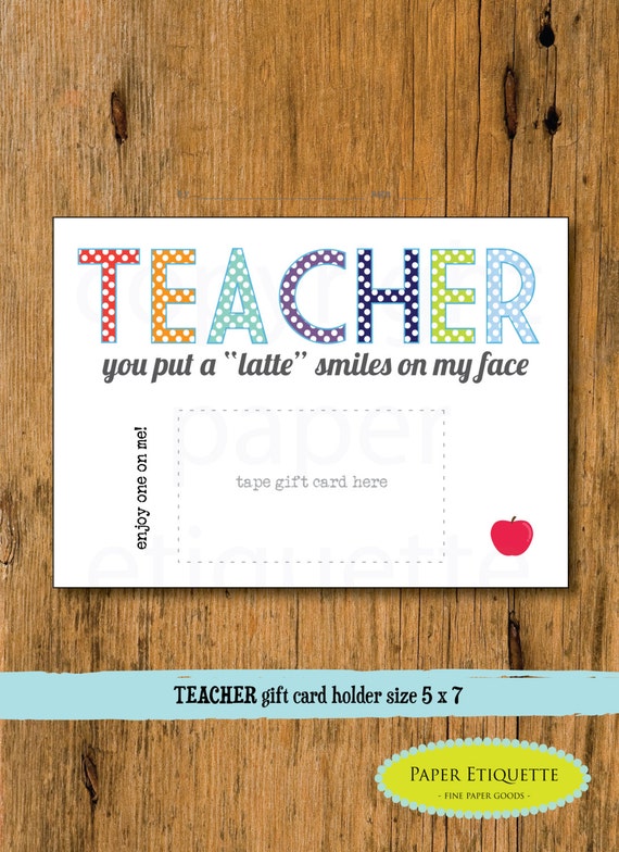 Teacher Gift Card Holder Teacher Holiday Gift Christmas