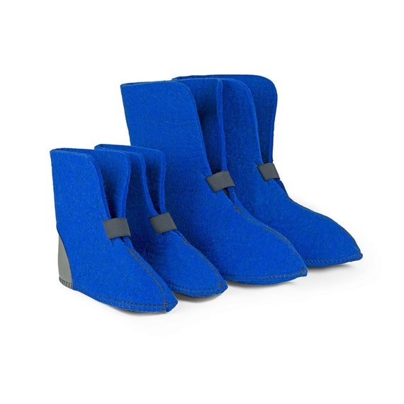 10 High 100 Wool Felt Boot Liners Royal Blue Style