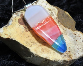 Dichroic Glass Pendant - Fused Glass Jewelry - Dichroic Glass - Fused Glass UK - Dichroic Jewelry - Fused Glass Pendant
