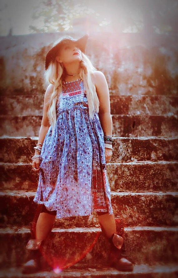 Patchwork sundress Junk Gypsy Hippie chic by TrueRebelClothing