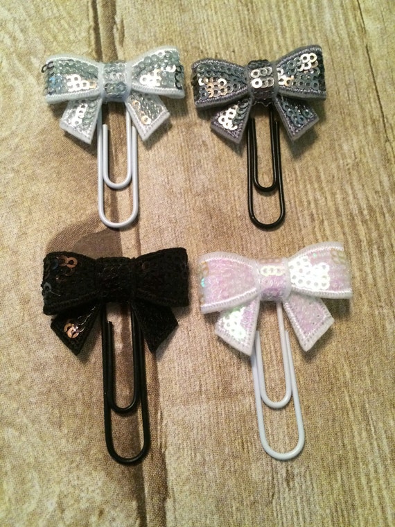 Planner Clip Sequin Bows For Planners Calendars Or Books