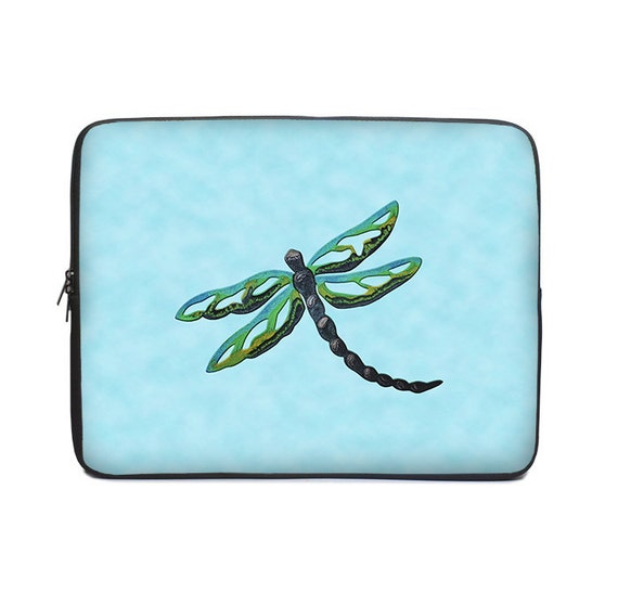 Dragonfly laptop sleeve tablet sleeve blue by FischerFineArts