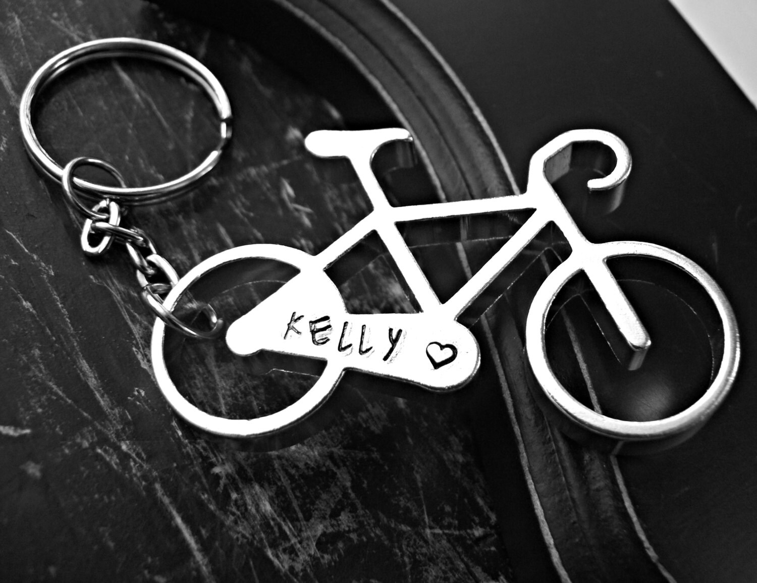 Personalized Aluminum Bicycle Keychain Bicycle by yourcharmedlife