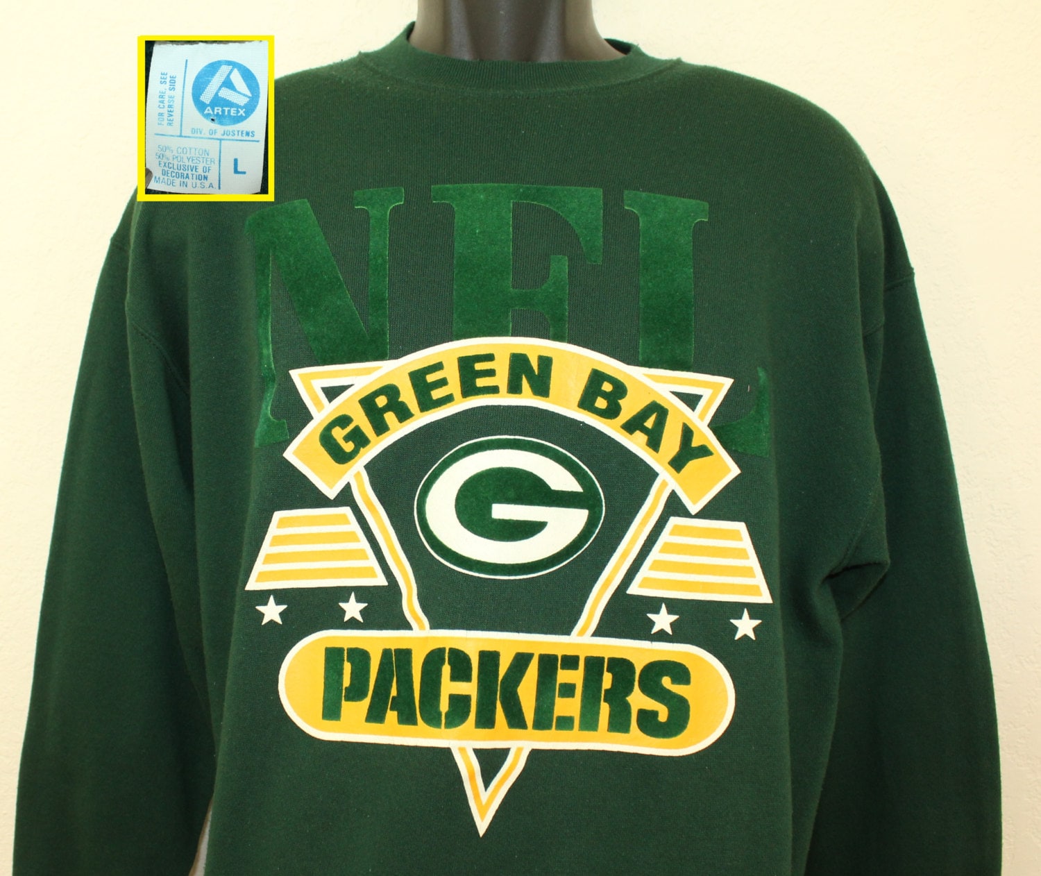Green Bay Packers vintage sweatshirt M/L green 80s NFL