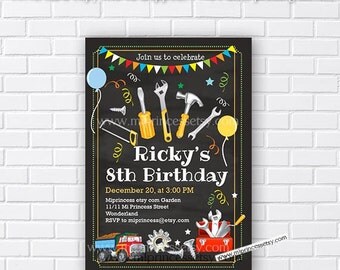 Tool Themed Birthday Party Invitations 6