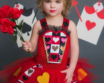 Queen of Hearts tutu dress and costume in red