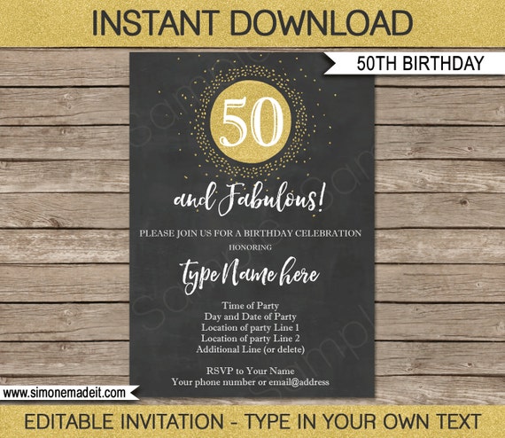 50Th Birthday Invitations Download Free 10