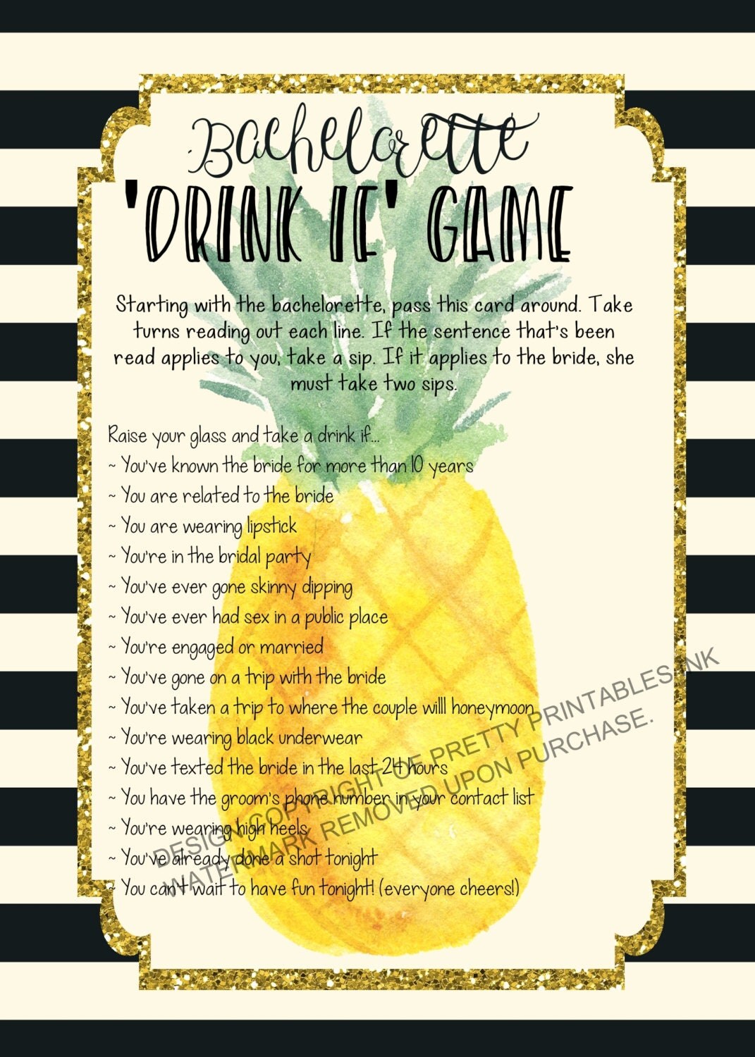 INSTANT DOWNLOAD printable bachelorette game / bachelorette