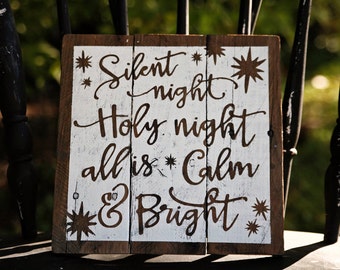 Silent night sign | Etsy