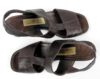 Items similar to 1970s Sandals, Vintage 70s Italian Buffalo Leather ...