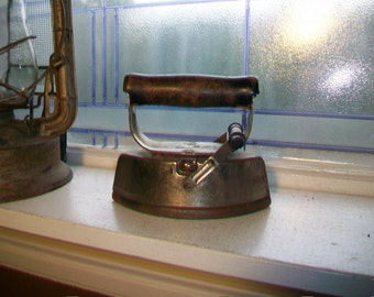 Antique Sad Iron Wood Handle Farmhouse Decor