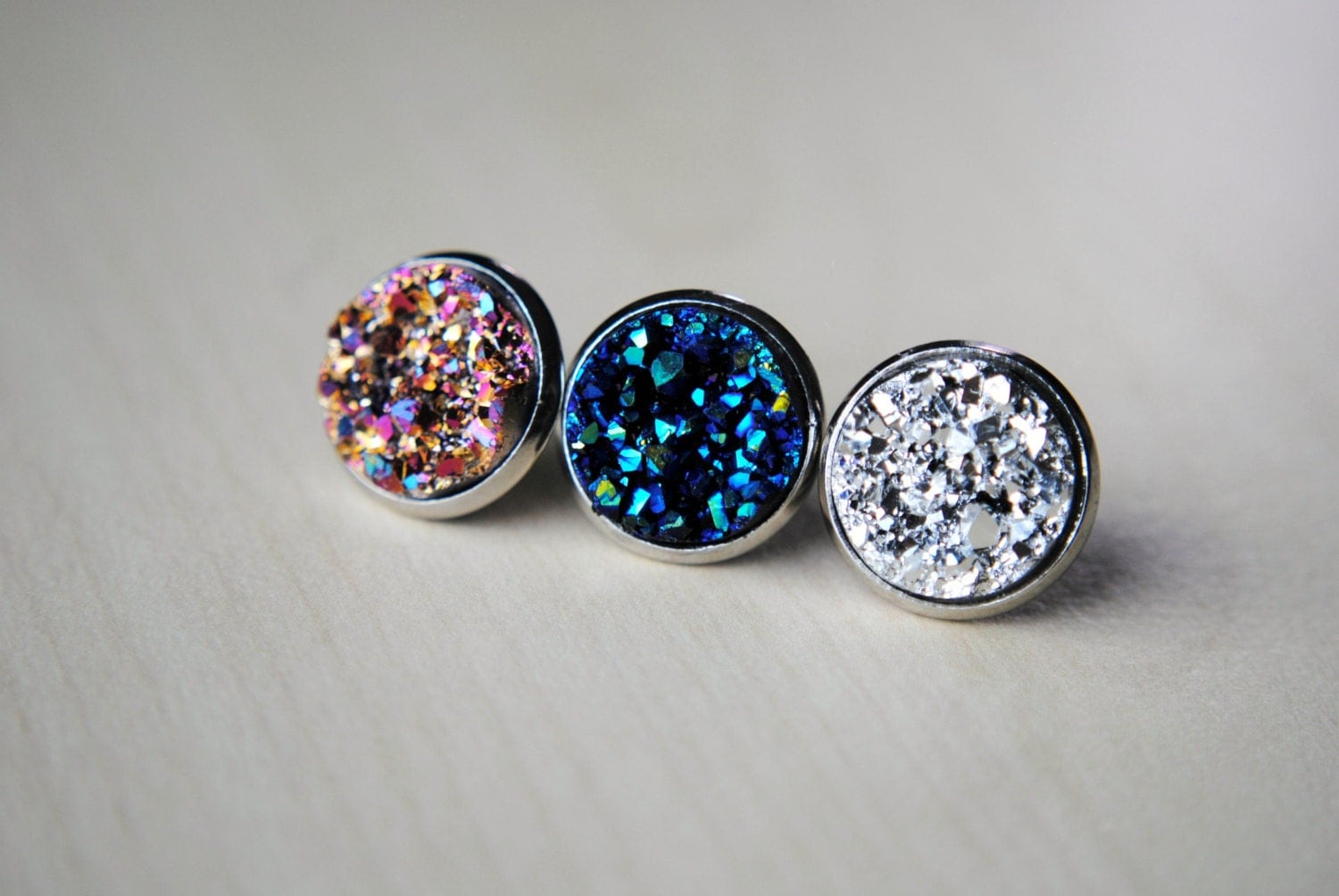 druzy post earrings