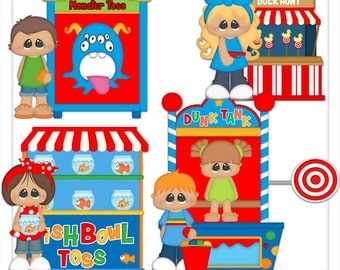 Digital Clipart - Fair Games - Carnival Clipart - Kristi W Designs