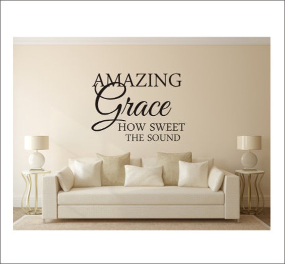 Items similar to Amazing Grace Wall Decal Vinyl Decal Religious Decal ...