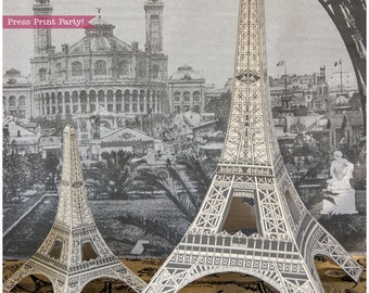 Eiffel Tower Centerpiece Printable, Paris Centerpiece, Wedding Centerpiece, Vintage Paris Party Decor, 3D Eiffel Tower, INSTANT DOWNLOAD