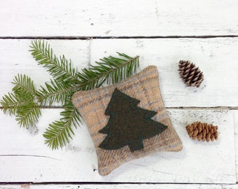 Woodland Pillow, Maine Balsam Pillow, Tree Pillow, Cabin Pillow, Rustic Home Decor, Pine Tree Pillow,Eco Friendly Gift, 4 Inch Square Pillow