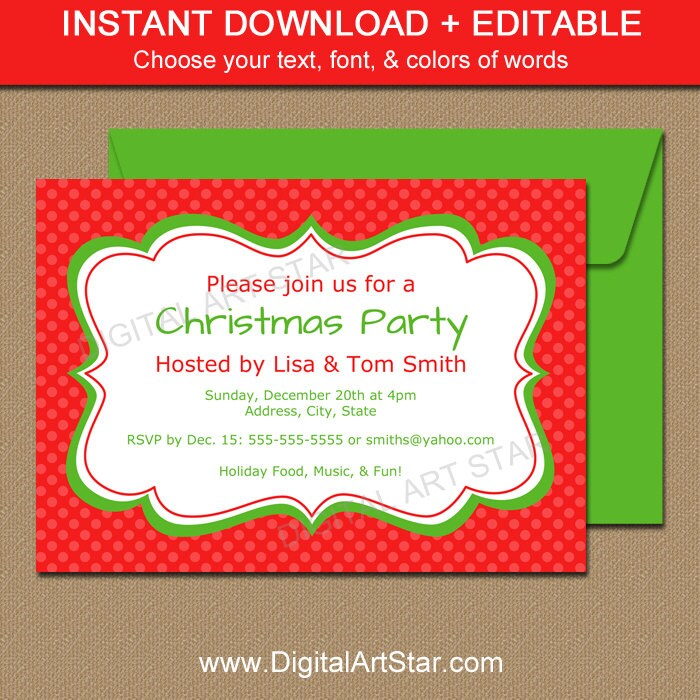 editable christmas invitation holiday by digitalartstar on editable christmas invitation holiday by digitalartstar on