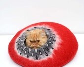SALE Cat bed, pet bed, cat cave, pet house red and black