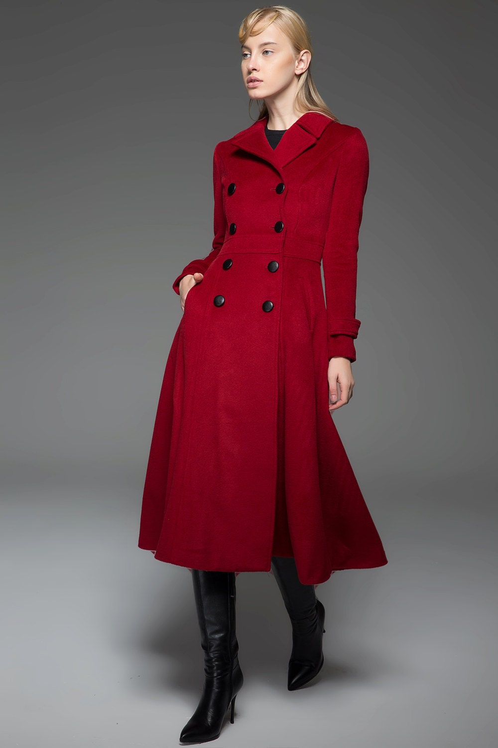long trench coatRed Coat Full Length coat womens coats red