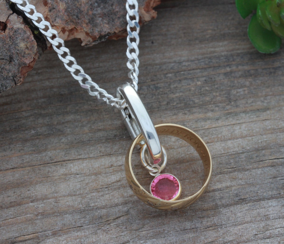 Sterling Silver Ring Holder Necklace Holding Ring Necklace.