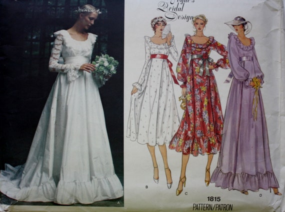  BoHo  Wedding  or Bridesmaid  Dress  Vogue 1815 Vintage Sewing