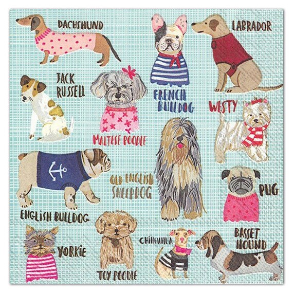 Dog Decoupage Paper Napkins Hot Dogs Paper Napkins Paper