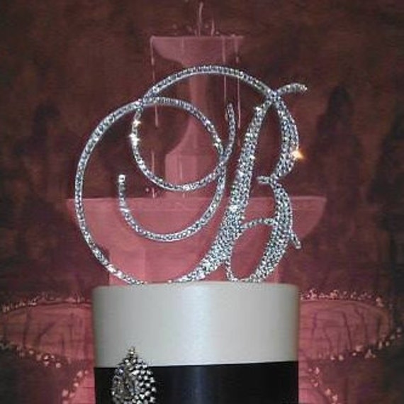 Gorgeous Swarovski Crystal Wedding Cake Toppers 4 In