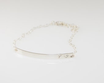 Silver bar bracelet. Gold bar bracelet