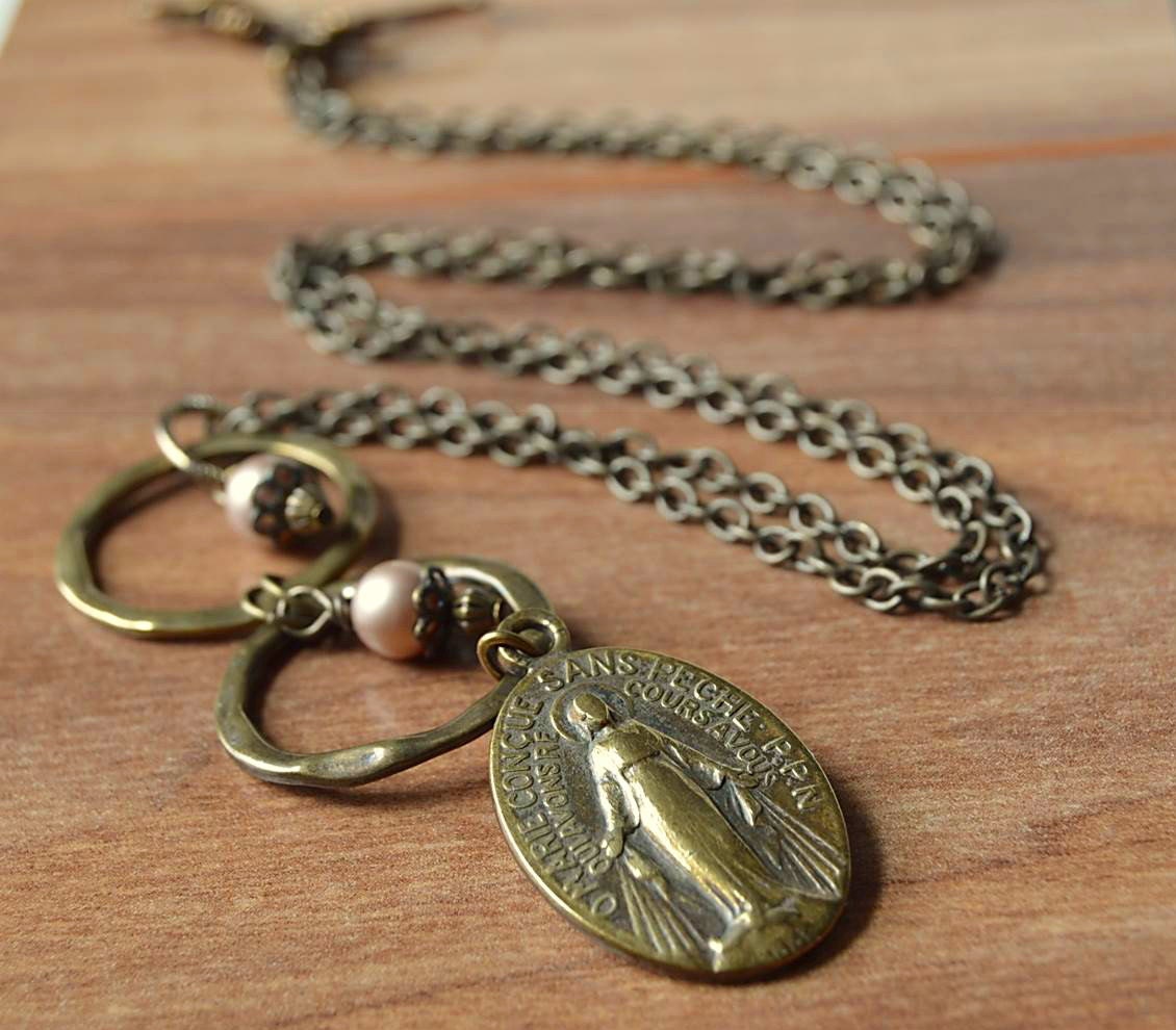 Catholic Jewelry Religious Catholic Necklace Virgin Mary