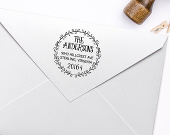 Return Address Stamp, Housewarming Gift Stamp, DIY Wedding Rubber Stamp. Address Label Stamp 2x2 Inch