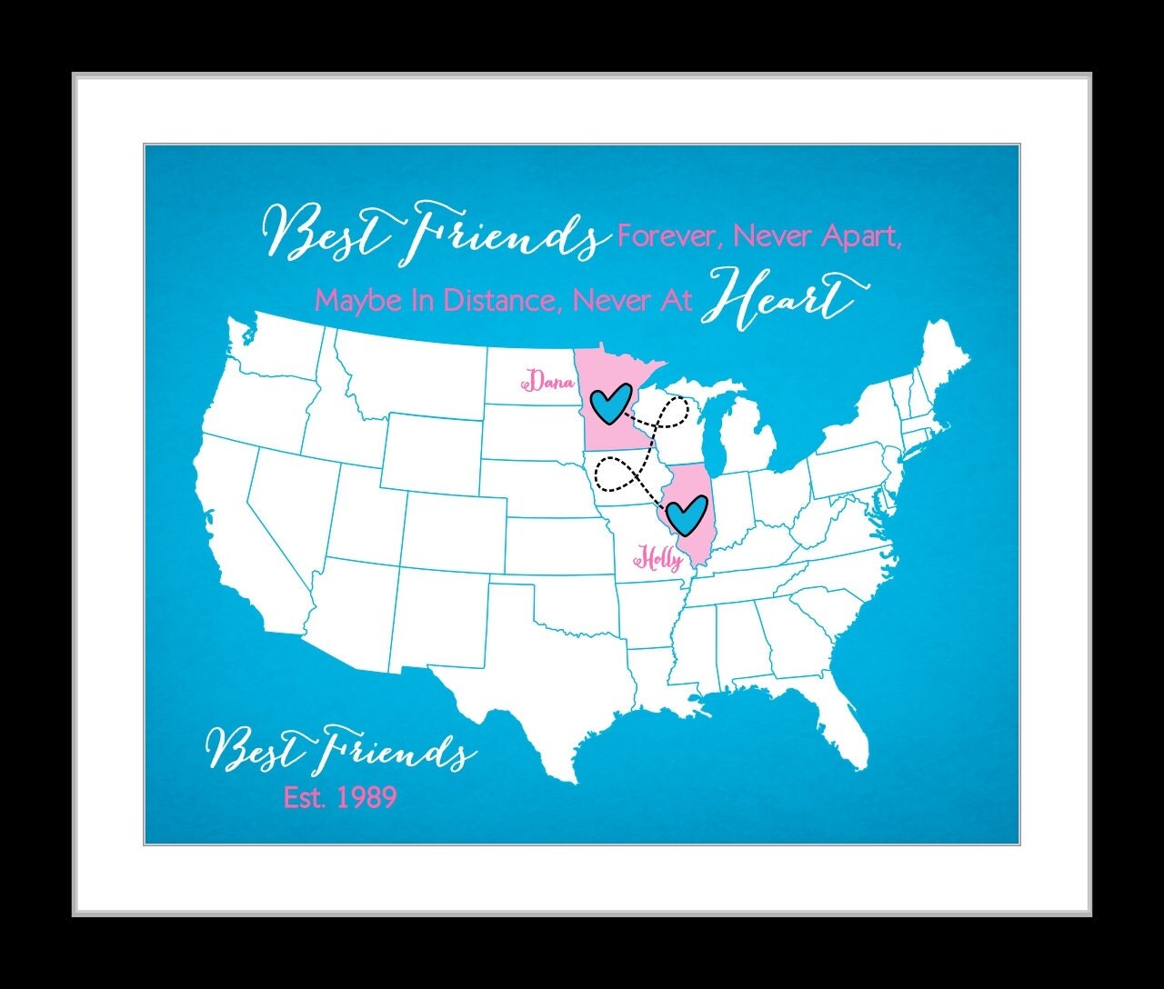 Personalized Best Friend Birthday Gift Long Distance