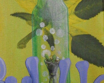 Glass Bong Painting,marijuana cannabis artwork on canvas