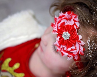 Christmas Candy Cane Headband, Candy Cane Bow, Red Headband, Christmas Headband, Christmas Hair Bow, Candy Cane Headband, Candy Cane Shirt