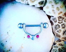 Pink diamond nipple rings