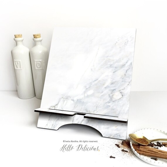iPad Stand Large Marble Print Cookbook Stand Marble Print
