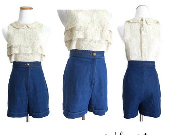 60s Shorts / High Waisted Shorts / 1960s Shorts by GoodLuxeVintage