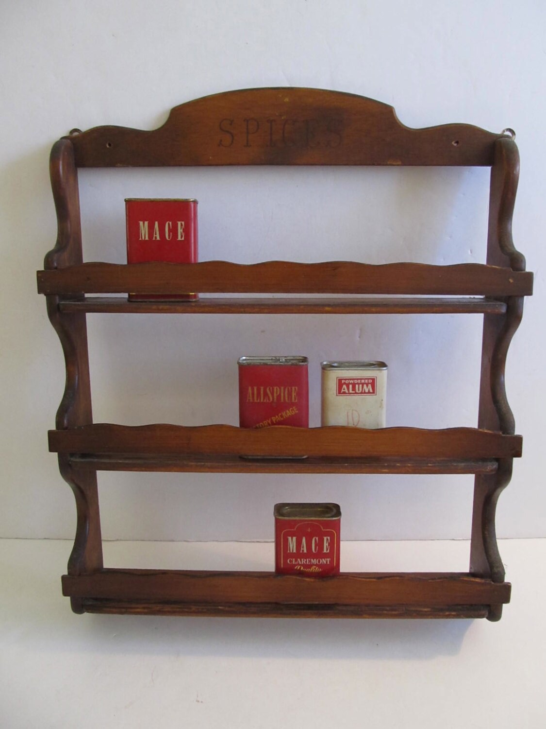Mid Century Spice Rack Vintage Spice Rack Wooden Spice Rack