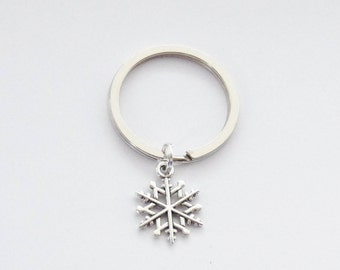 Snowflake Key ring, Snowflake Keychain, Christmas Gift, Christmas Keychain, Festive Keychain, Purse Charm, Snowflake Keychain, Snowflakes