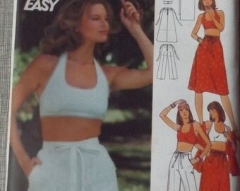 Halter Top, Skirt, Pants, Shorts and Stole In Size 13/14 All 12 Uncut/FF Pieces Vintage Butterick Sewing Pattern 4855