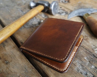 Leather Wallet - Mens Leather Wallet - A Handmade Bi-fold Leather Wallet - Leather Billfold Wallet