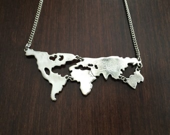 world map necklace, world necklace, world jewelry, world map, world, earth necklace, globe necklace, globe jewelry, globe pendant, necklace