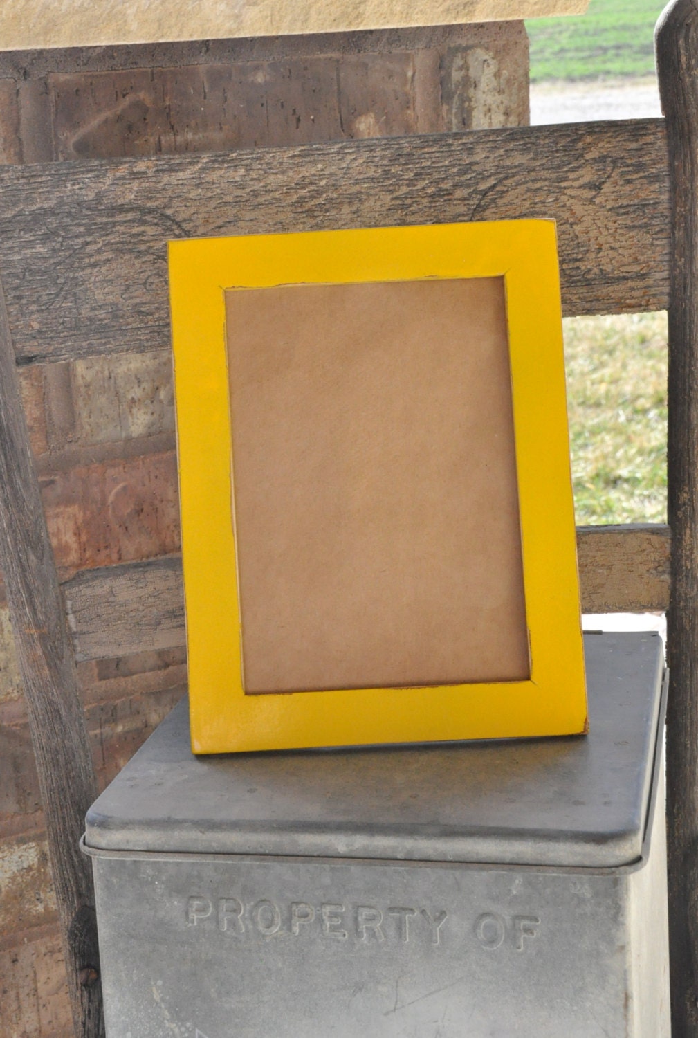 Yellow Distressed Handpainted 5 x 7 Frame Table Easel Frames ... - Sold by RekindledPleasures