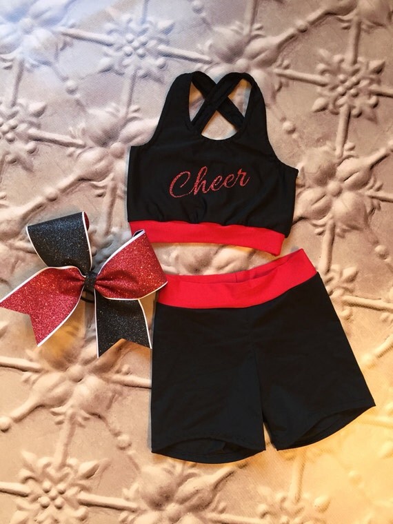 Girls Dancewear sports bra shorts and optional matching