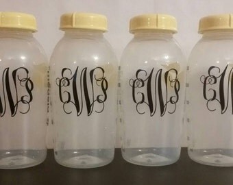 6 monogram bottle decals, baby monogram, baby bottle monogram, baby bottle decal, baby bottle label