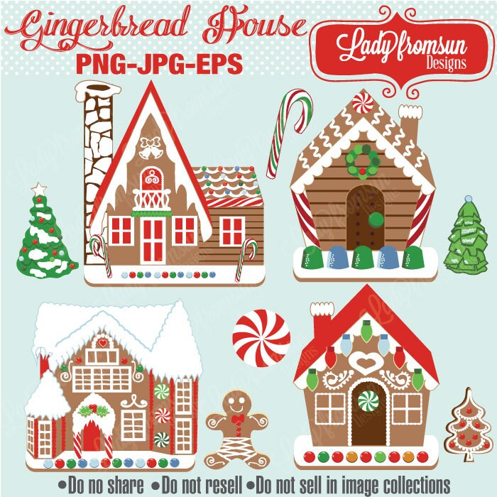 Gingerbread House Christmas. Holiday clipart gingerbread