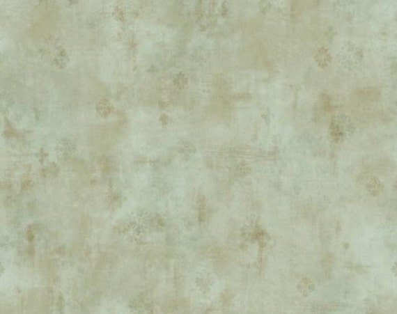 Soft Sage and Gold layered Faux Distressed Plaster Wallpaper