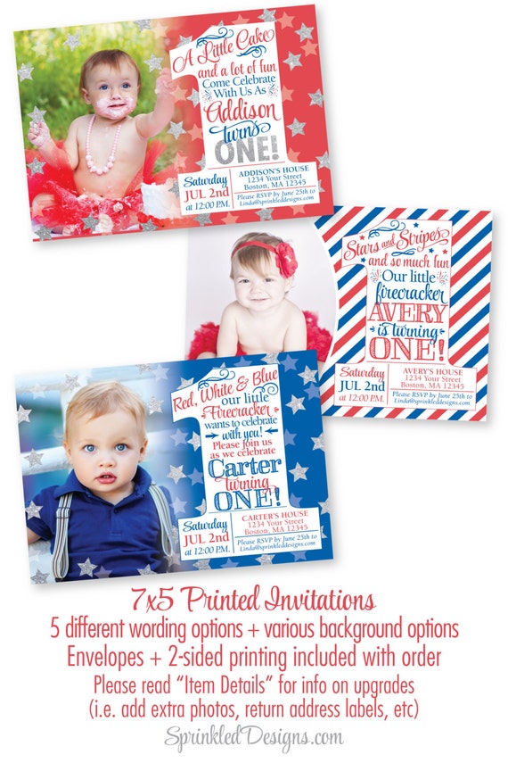 4Th Of July 1St Birthday Invitations 9