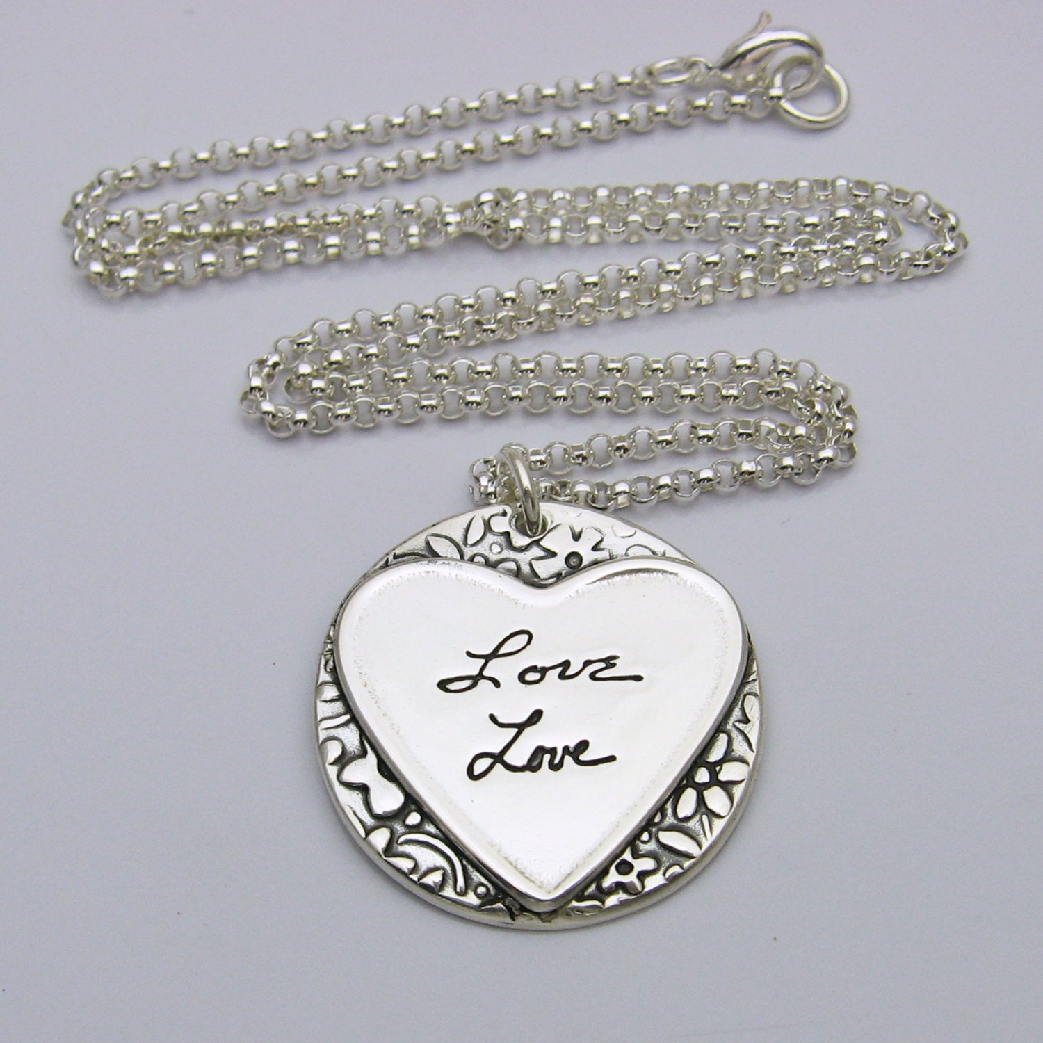 handwriting personal jewelry Necklace Handwriting Personalized Heart Silver Necklace